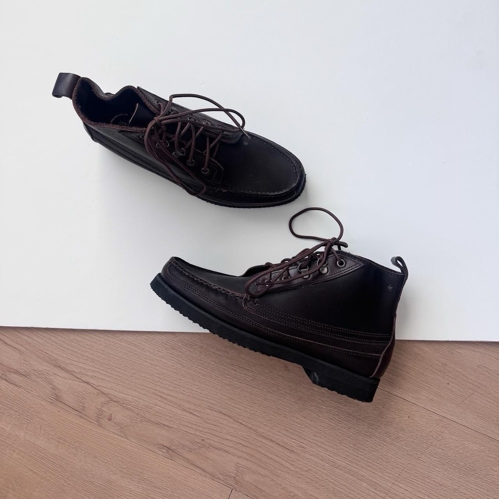 Dexter Brown Leather Boots 9 Lace Up Ankle Preppy Minimalist Classic Vintage 90s